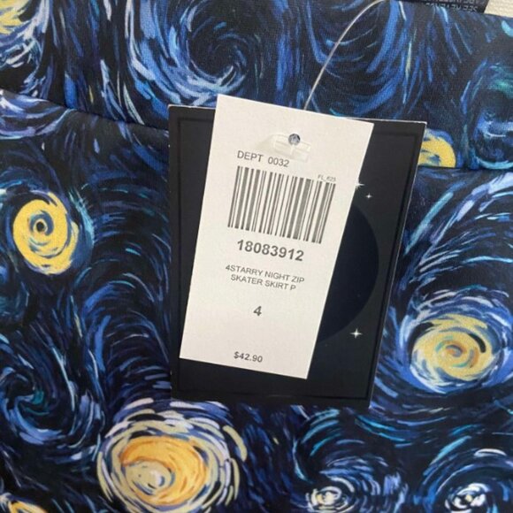 Hot topic NWT size 4 (26W) Starry Night O-Ring Zipper Skirt Plus Size - Picture 5 of 6